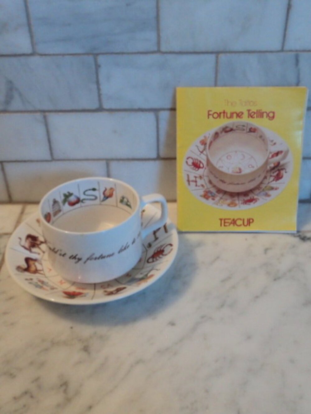 fortune telling teacup saucer & booklet